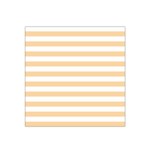 Horizontal Stripes - White and Sunset Orange Satin Bandana Scarf