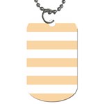Horizontal Stripes - White and Sunset Orange Dog Tag (Two Sides)
