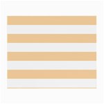 Horizontal Stripes - White and Sunset Orange Small Glasses Cloth