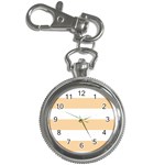 Horizontal Stripes - White and Sunset Orange Key Chain Watch