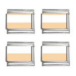 Horizontal Stripes - White and Sunset Orange 9mm Italian Charm (4 pack)