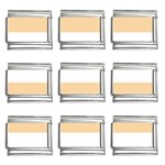Horizontal Stripes - White and Sunset Orange 9mm Italian Charm (9 pack)