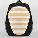Horizontal Stripes - White and Sunset Orange Backpack Bag