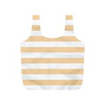 Horizontal Stripes - White and Sunset Orange Full Print Recycle Bag (S)