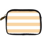 Horizontal Stripes - White and Sunset Orange Digital Camera Leather Case
