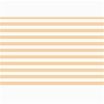 Horizontal Stripes - White and Sunset Orange Collage 12  x 18 