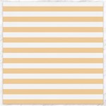 Horizontal Stripes - White and Sunset Orange Canvas 12  x 12 