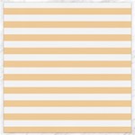 Horizontal Stripes - White and Sunset Orange Canvas 16  x 16 