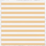Horizontal Stripes - White and Sunset Orange Canvas 20  x 20 