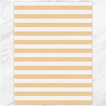 Horizontal Stripes - White and Sunset Orange Canvas 36  x 48 