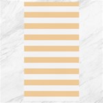 Horizontal Stripes - White and Sunset Orange Canvas 40  x 72 