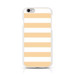 Horizontal Stripes - White and Sunset Orange Apple iPhone 6/6S Silicone Case (Transparent)