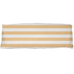 Horizontal Stripes - White and Sunset Orange Body Pillow Case (Dakimakura) (One Side)