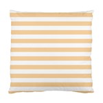 Horizontal Stripes - White and Sunset Orange Standard Cushion Case (Two Sides)