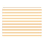 Horizontal Stripes - White and Sunset Orange Double Sided Flano Blanket (Mini)