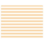 Horizontal Stripes - White and Sunset Orange Double Sided Flano Blanket (Medium)