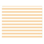 Horizontal Stripes - White and Sunset Orange Double Sided Flano Blanket (Large)