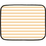 Horizontal Stripes - White and Sunset Orange Double Sided Fleece Blanket (Mini)