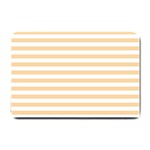 Horizontal Stripes - White and Sunset Orange Small Doormat