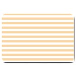 Horizontal Stripes - White and Sunset Orange Large Doormat