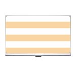 Horizontal Stripes - White and Sunset Orange Business Card Holder