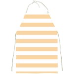 Horizontal Stripes - White and Sunset Orange Full Print Apron