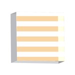 Horizontal Stripes - White and Sunset Orange 4 x 4  Acrylic Photo Block