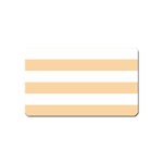 Horizontal Stripes - White and Sunset Orange Magnet (Name Card)