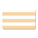 Horizontal Stripes - White and Sunset Orange Magnet (Rectangular)