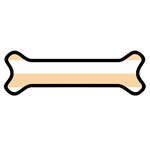 Horizontal Stripes - White and Sunset Orange Magnet (Dog Bone)