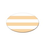 Horizontal Stripes - White and Sunset Orange Sticker (Oval)