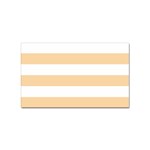 Horizontal Stripes - White and Sunset Orange Sticker Rectangular (10 pack)