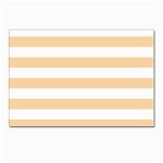 Horizontal Stripes - White and Sunset Orange Postcard 4 x 6  (Pkg of 10)