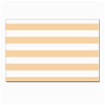 Horizontal Stripes - White and Sunset Orange Postcards 5  x 7  (Pkg of 10)