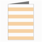 Horizontal Stripes - White and Sunset Orange Greeting Card