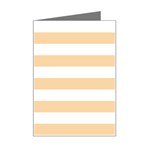 Horizontal Stripes - White and Sunset Orange Mini Greeting Card
