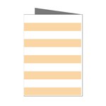 Horizontal Stripes - White and Sunset Orange Mini Greeting Cards (Pkg of 8)
