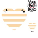 Horizontal Stripes - White and Sunset Orange Playing Cards 54 (Heart)
