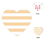 Horizontal Stripes - White and Sunset Orange Playing Cards (Heart)