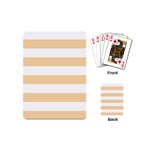 Horizontal Stripes - White and Sunset Orange Playing Cards (Mini)