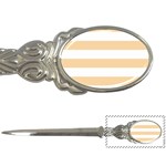 Horizontal Stripes - White and Sunset Orange Letter Opener
