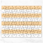Horizontal Stripes - White and Sunset Orange Jigsaw Puzzle (Rectangular)