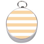 Horizontal Stripes - White and Sunset Orange Silver Compass