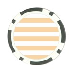 Horizontal Stripes - White and Sunset Orange Poker Chip Card Guard