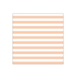 Horizontal Stripes - White and Apricot Orange Satin Bandana Scarf