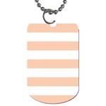 Horizontal Stripes - White and Apricot Orange Dog Tag (Two Sides)