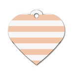 Horizontal Stripes - White and Apricot Orange Dog Tag Heart (One Side)