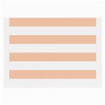 Horizontal Stripes - White and Apricot Orange Large Glasses Cloth (2 Sides)