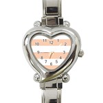 Horizontal Stripes - White and Apricot Orange Heart Italian Charm Watch