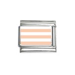 Horizontal Stripes - White and Apricot Orange Italian Charm (9mm)